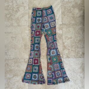 SHEIN Multicolor Crochet Flared Pants